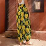 Yellow Tulip Pattern Print Harem Pants