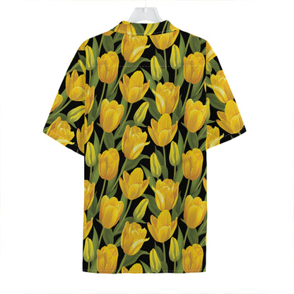 Yellow Tulip Pattern Print Hawaiian Shirt