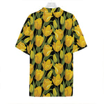 Yellow Tulip Pattern Print Hawaiian Shirt