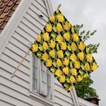 Yellow Tulip Pattern Print House Flag