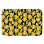 Yellow Tulip Pattern Print Indoor Door Mat