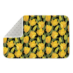 Yellow Tulip Pattern Print Indoor Door Mat