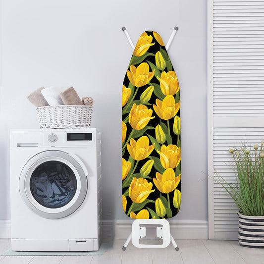 Yellow Tulip Pattern Print Ironing Board Cover