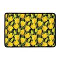 Yellow Tulip Pattern Print Kitchen Mat