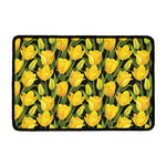 Yellow Tulip Pattern Print Kitchen Mat