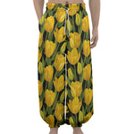 Yellow Tulip Pattern Print Lantern Pants