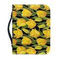 Yellow Tulip Pattern Print Leather Bible Cover