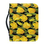 Yellow Tulip Pattern Print Leather Bible Cover
