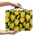 Yellow Tulip Pattern Print Leather Bible Cover