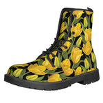 Yellow Tulip Pattern Print Backpack