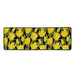 Yellow Tulip Pattern Print Long Kitchen Mat
