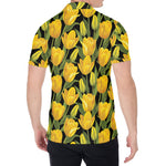 Yellow Tulip Pattern Print Men's Shirt