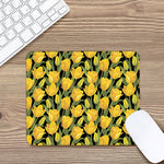Yellow Tulip Pattern Print Mouse Pad