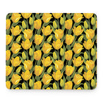 Yellow Tulip Pattern Print Mouse Pad