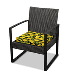 Yellow Tulip Pattern Print Outdoor Seat Cushion Cover
