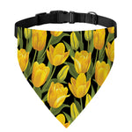 Yellow Tulip Pattern Print Over The Collar Dog Bandana