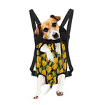 Yellow Tulip Pattern Print Pet Carrier Backpack