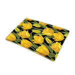 Yellow Tulip Pattern Print Pet Cooling Mat Cover