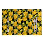 Yellow Tulip Pattern Print Placemat