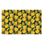 Yellow Tulip Pattern Print Polyester Doormat