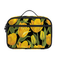 Yellow Tulip Pattern Print Portable Lunch Bag