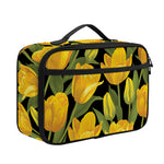 Yellow Tulip Pattern Print Portable Lunch Bag