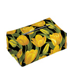 Yellow Tulip Pattern Print Rectangle Tissue Box Cover