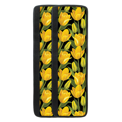 Yellow Tulip Pattern Print Refrigerator Handle Covers