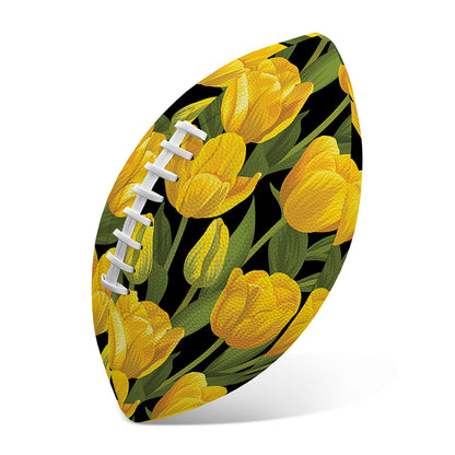 Yellow Tulip Pattern Print Rugby Ball