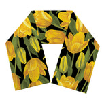 Yellow Tulip Pattern Print Scarf