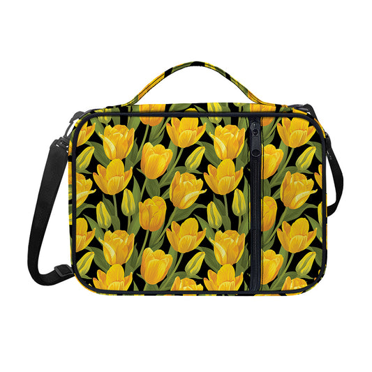 Yellow Tulip Pattern Print Shoulder Strap Bible Bag