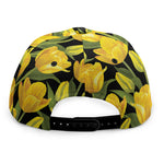 Yellow Tulip Pattern Print Snapback Cap
