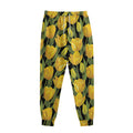 Yellow Tulip Pattern Print Sweatpants