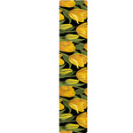 Yellow Tulip Pattern Print Table Runner