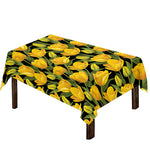 Yellow Tulip Pattern Print Tablecloth