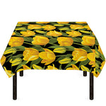 Yellow Tulip Pattern Print Tablecloth