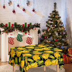 Yellow Tulip Pattern Print Tablecloth