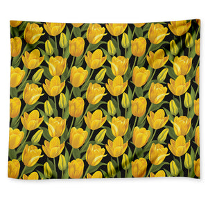 Yellow Tulip Pattern Print Tapestry