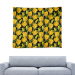 Yellow Tulip Pattern Print Tapestry