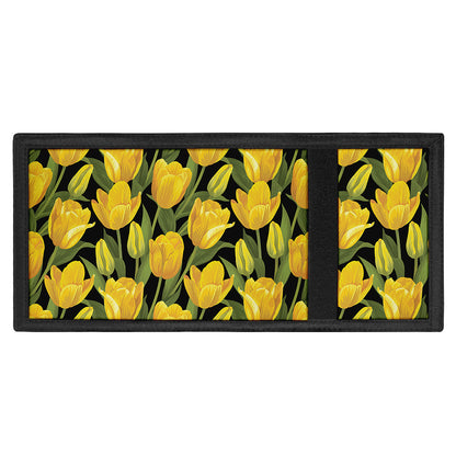 Yellow Tulip Pattern Print Trifold Wallet