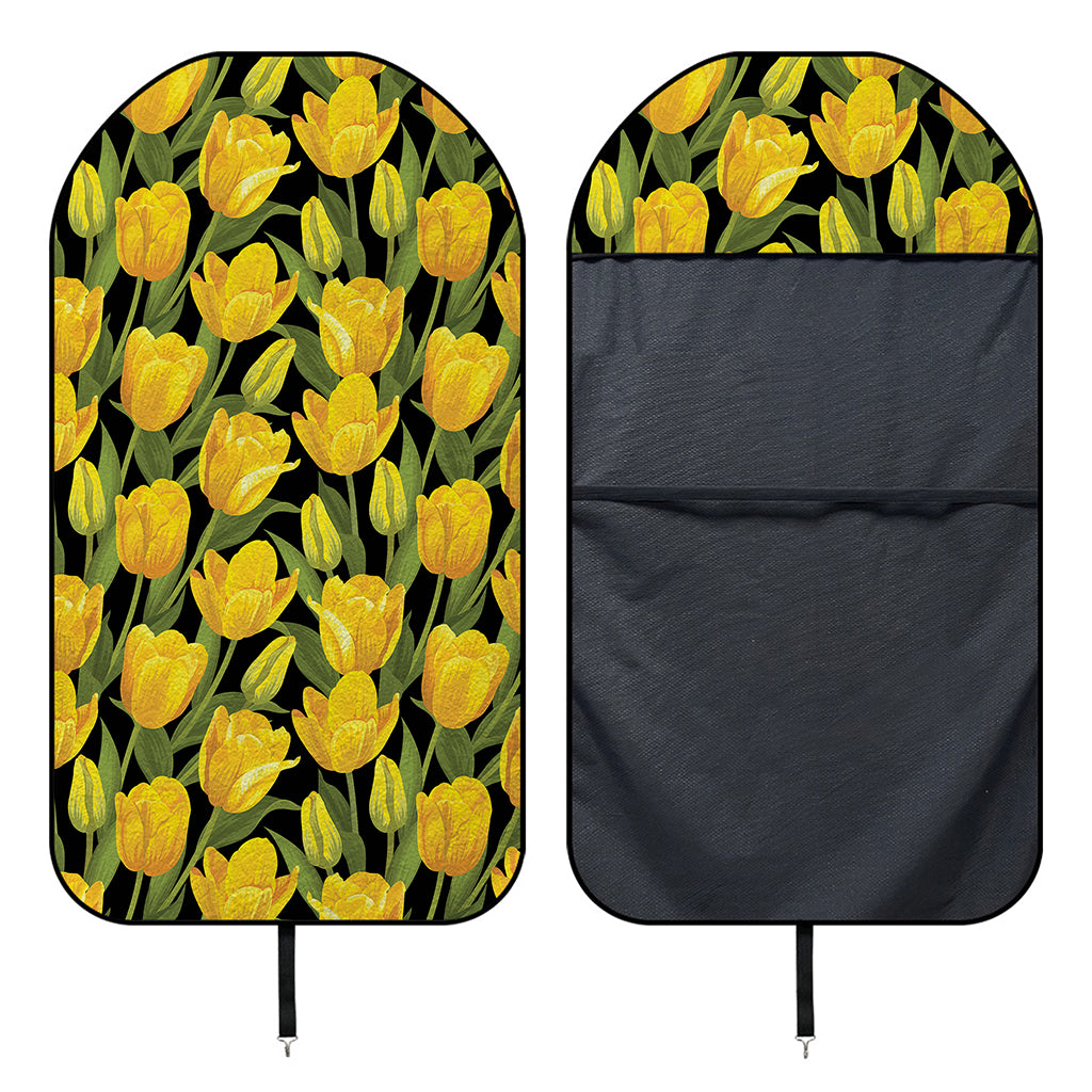 Yellow Tulip Pattern Print Waterproof Car Seat Cover