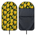 Yellow Tulip Pattern Print Waterproof Car Seat Cover