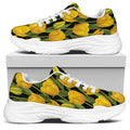 Yellow Tulip Pattern Print White Chunky Shoes