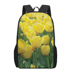 Yellow Tulip Print 17 Inch Backpack