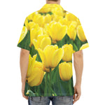 Yellow Tulip Print Aloha Shirt