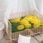 Yellow Tulip Print Baby Crib Sheet