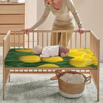 Yellow Tulip Print Baby Crib Sheet
