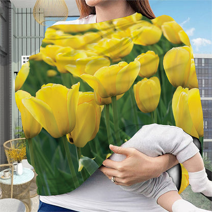 Yellow Tulip Print Baby Seat Cover