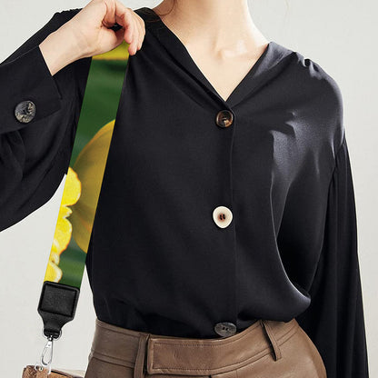 Yellow Tulip Print Bag Strap