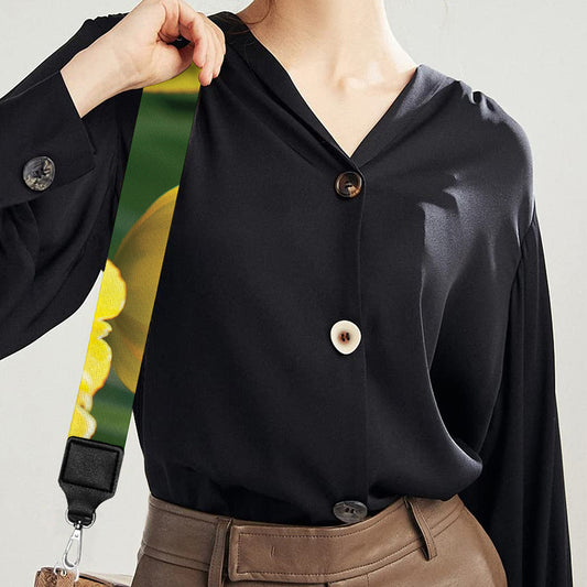 Yellow Tulip Print Bag Strap
